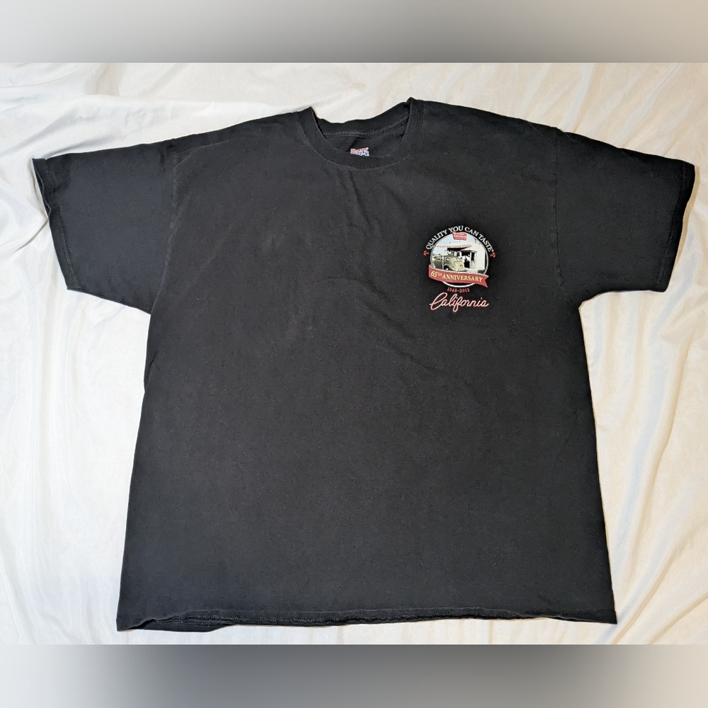 VTG In-N-Out‎ Burger 65th Anniversary California Black Graphic  T-Shirt Size XL